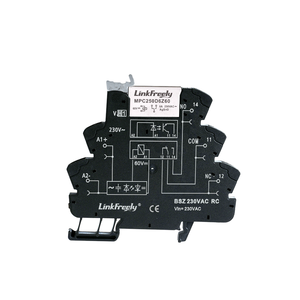 <span class=keywords><strong>Relais</strong></span> de contrôle de tension électrique AC 230VAC avec indicateur LED, connexion par pince de tension, interface mince, circuit RC, charge 6A/250VAC - Product Image 1