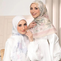 Nouveau design, impression numérique florale, foulard en coton chiffon pour femmes, inspiré du Moyen-Orient, hijab musulman
