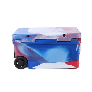 Glacière portable 55QT à roulettes en PE, durable, avec logo personnalisé, design rotomoulé moderne, étanche et isolée pour boissons et aliments - Product Image 2