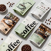 Bolsa de Embalaje para Granos de Café, Laminada, con Fondo Plano, Sellado de Ocho Lados, Impresión de Logotipo Mate, Alta Barrera, 250g 500g 1kg, Precio Bajo
