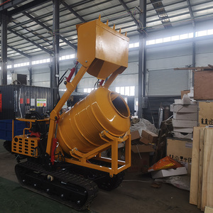 รถผสมคอนกรีตขนาดเล็กแบบตีนตะขาบ 500 ลิตร ยี่ห้อ Factory Hot พร้อมระบบโหลดเอง ได้รับมาตรฐาน CE  รถดัมพ์ผสมปูนซีเมนต์แบบตีนตะขาบ ลดราคาพิเศษ - Product Image 6
