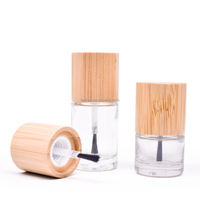 Vente en gros de flacons de vernis à ongles transparents de haute qualité et respectueux de l'environnement, 5 ml, 10 ml, 15 ml, avec couvercle en bois de bambou