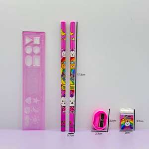 Papelería de dibujos animados, conjunto de cinco piezas, suministros escolares para estudiantes de jardín de infantes, traje de escuela primaria, regalos de apertura, premios, papelería - Product Image 5