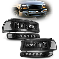 Feux avant à LED 45W pour GMC Sierra 1500 2500 HD 3500 et GMC Yukon XL (1999-2007) - Clignotants, feux de position et feux latéraux clairs