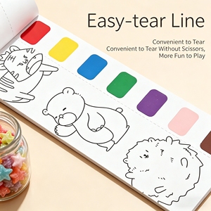 Carnet de coloriage et de peinture à l'eau personnalisé pour enfants, marque-page tendance, articles promotionnels avec impression de logo - Product Image 6