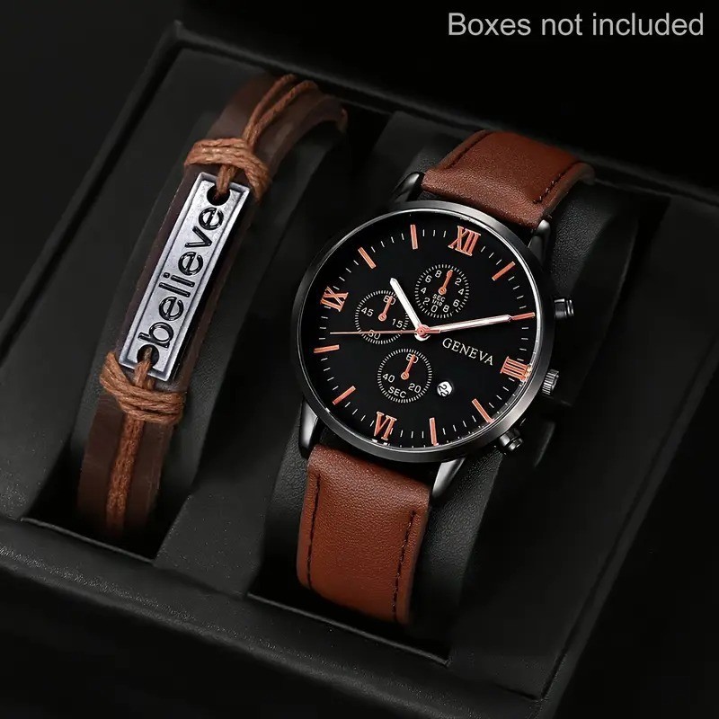 Montre + Bracelet Marron T3509 (Sans boîte)