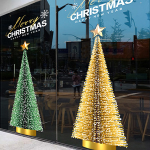 Nouvel an arbre <span class=keywords><strong>de</strong></span> noël décoration fenêtre Grilles centre commercial hôtel porte en verre autocollants élégant noël fenêtre décorations - Product Image 3