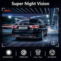 Cámara para Auto de Doble Lente con Resolución 4K, Grabación en Bucle Delantera y Trasera 4K+1080P, Grabadora DVR para Auto con Visión Nocturna, Wifi, GPS