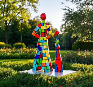 Sculpture abstraite moderne en résine pour jardin extérieur, colorée, à prix bas, avec couleur personnalisée et grande taille - Product Image 2