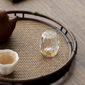 Crystal Glass Teapot Lid With Gold Handle Irregular Shape For Kung Fu <b>Tea</b> <b>Set</b> Gaiwan Accessory - Product Image 4