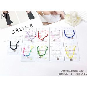 Pulsera de Acero Inoxidable con Nudo de Siete Estrellas, Juego de 12 Pulseras con Dijes de Moda, Acero Ref45171 1 - Product Image 1