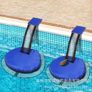 Rampa de escape redonda azul para piscinas, para animales pequeños, reutilizable, de PVC, 45x45cm, red de rescate para piscinas - Product Image 1