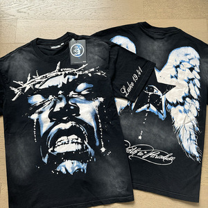 2025 New JKM Top Hell Quality Hell and <strong>Star</strong> T <strong>Shirts</strong> Heavyweight Unisex High Quality Cotton Vintage Printed Short Sleeve for Men - Product Image 1