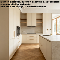 Gabinetes de Cocina Modernos Minimalistas con Cierre Suave, Resistentes a los Arañazos, Colores Personalizados, Diseño Compacto para Espacios Pequeños, Gabinetes de Cocina Personalizados