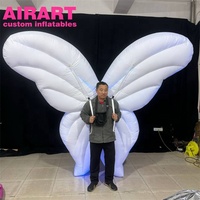 Costume d'aile d'ange gonflable blanc à LED, costume de papillon gonflable pour acteurs