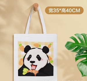 DHF1285 Toptan 35*40cm Çift Taraflı Baskılı Çantalar Panda Büyük Kapasiteli El Çantaları Sevimli Karikatür Tarzı Çocuk Kanvas Çantaları - Product Image 5