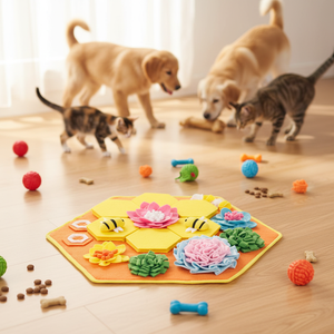 Kaymaz Köpek Koklama Pedleri Karikatür Arı Kovanı Etkileşimli Eğitici Köpek Koklama Besleme Pedleri - Product Image 5