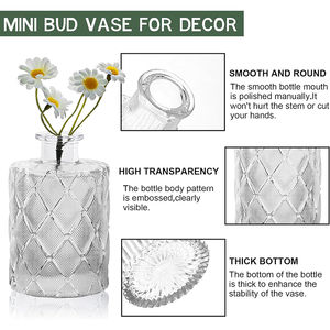 Vaso de Vidro Transparente Luxuoso para Mesa, Conjunto de 20 Peças para Casamento, Decoração de Flores em Cristal Art Deco - Product Image 3