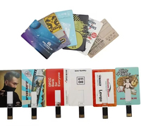 Flashdisk USB Kartu Kredit Grosir Logo Custom 8GB USB 2.0 Flash Drive Ukuran Kartu Kredit Memory Stick Pendrive