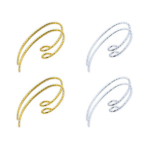 <b>Chain</b> Ear Hooks Gold Silver Plated <b>Copper</b> For Earring Making Jewelry Findings - Product Image 1