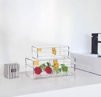 Coffre de rangement en acrylique Coffre décoratif Grande boîte de rangement transparente Coffre d'accent en acrylique pour la maison avec quincaillerie en métal