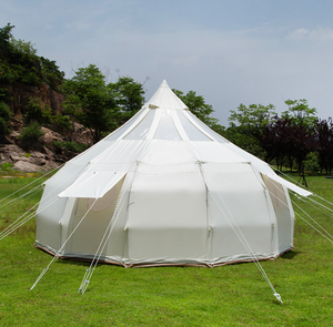 Carpa de campaña impermeable Pu5000 para exteriores, último modelo, tipo campana, 4/5/6 m, glamping de lujo, para acampar en familia, 4 estaciones, yurta, carpas para exteriores - Product Image 1