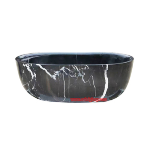 <span class=keywords><strong>Baignoire</strong></span> de salle de bain en marbre noir de <span class=keywords><strong>grande</strong></span> <span class=keywords><strong>taille</strong></span> <span class=keywords><strong>Baignoire</strong></span> autoportante en pierre à surface solide - Product Image 3