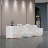 Bureau de réception moderne blanc de haute qualité, vente chaude, matériau écologique, cadre renforcé, durable pour le hall de bureau