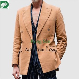 <span class=keywords><strong>Abiti</strong></span> a righe per gli uomini Slim Fit da sposa smoking da sposo elegante set di Blazer vestiti personalizzati 2 pezzi giacca + pantaloni - Product Image 2