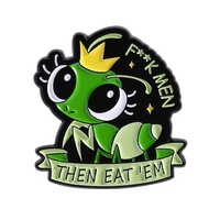 Broche fantaisie en alliage électroplaqué motif extraterrestre, badge de dessin animé avec slogan amusant, accessoires créatifs personnalisés pour sacs et vêtements