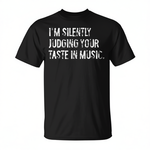 T-shirt Musicien - Je juge silencieusement votre goût en matière de musique - Noir - Adulte - Unisexe - Product Image 2