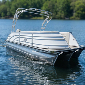 Bateau ponton en aluminium 2026, bateau sportif en aluminium de 4,6 m avec moteur hors-bord et <span class=keywords><strong>remorque</strong></span> pour la pêche - Product Image 1