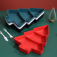 Assiette en plastique créative en forme de sapin de Noël pour bonbons, snacks, noix, fruits secs, plateau de petit-déjeuner, bol à desserts pour mariage et fête