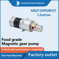 Pompe à engrenages à entraînement magnétique compacte en acier inoxydable SS316L avec moteur sans balais 24V 60W pour le remplissage de bouteilles d'huile de soja, d'olive, de maïs et de tournesol, OEM