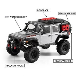 Crawler RC 4WD 1:10 con Motor sin Escobillas Hobbywing, Bloqueo de Diferencial, Control Remoto Proporcional DumboRC 2.4G, Wrangler <span class=keywords><strong>Rubicon</strong></span> SUV R1001 - Product Image 1