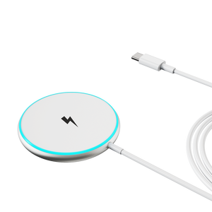 Mini chargeur magnétique sans fil circulaire 15W, station de charge rapide avec <span class=keywords><strong>c</strong></span>âble <span class=keywords><strong>USB</strong></span> <span class=keywords><strong>C</strong></span> pour smartphones - Product Image 1