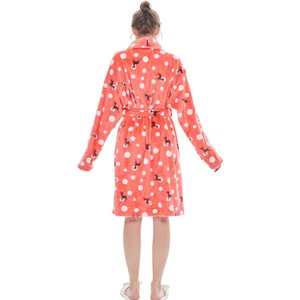 Peignoir en flanelle de polyester super doux pour adultes Robe de spa vintage de luxe col châle pour femmes pour l'hiver automne printemps - Product Image 5