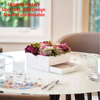 Boîte de centre de table en acrylique de luxe personnalisée avec tiroir pour cartes de prière Hamichya Borei Nifashos et ensemble de vase à succulentes Bencher