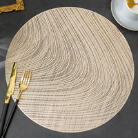 Décor de Table nordique 15 pouces évider PVC résistant à la chaleur tapis de Table ronds napperons en or métallique pour Table à manger