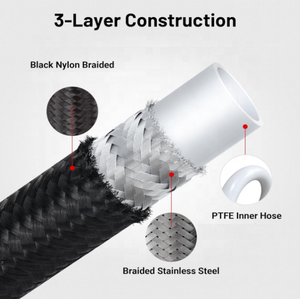 AN6 AN8 AN10 망간 an10 호스 E85 블랙 나일론 커버 스테인레스 스틸 꼰 cpe nbr 고무 연료 라인 오일 쿨러 호스 - Product Image 2