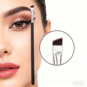 Pinceaux de maquillage IPRESTA à manche en bois, poils synthétiques <span class=keywords><strong>ultra</strong></span>-fins et plats, inclinés, pour eye-liner, sourcils, anticernes et crayon à sourcils - Product Image 1