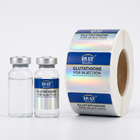 Étiquettes holographiques arc-en-ciel pour flacons - Autocollants adhésifs pour échantillons de peptides pour flacons en verre de 3 ml, 5 ml, 10 ml