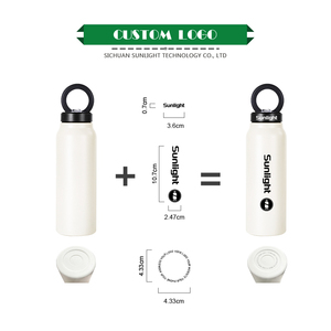 Bình nước thể thao 24 oz, bình nước thép không gỉ 750ml, bình giữ nhiệt chân không, cốc giữ nhiệt, bình nước có giá đỡ điện thoại từ tính - Product Image 4