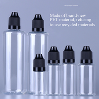 Personalización al por Mayor de Botellas de Plástico PET Transparentes de 3-120 ml para Aceites Esenciales, con Tapa de Rosca y Serigrafía