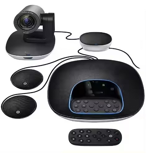 Logitech GROUP Video 10x Zoom Webcam Conferencing System CC3500E with Camera Speakerphone Optional Extension Microphone