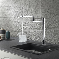 Robinet de cuisine moderne Hongdec à montage sur pont, fonction eau chaude et froide, robinet de remplissage de pot de cuisine en chrome