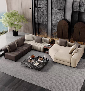 Italian Design Modern Minimalist Genuine Leather <strong>Sofa</strong> <strong>7</strong> <strong>Seat</strong> Corner <strong>Sofa</strong> Luxury Combination <strong>Sofa</strong> Set Furniture Living Room - Product Image 5