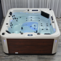 Bain à remous de luxe 5 personnes avec 60 jets de massage combinés et drain, idéal pour villas, complexes hôteliers et hôtels, usage extérieur