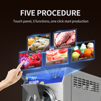 Machine à glaces italiennes, sorbetière artisanale 5 programmes, en acier inoxydable, pour milkshakes et crèmes glacées, modèle USA Stock