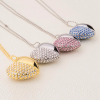 Clé USB 2.0 en forme de cœur, magnifique clé USB personnalisée avec diamants, plusieurs capacités